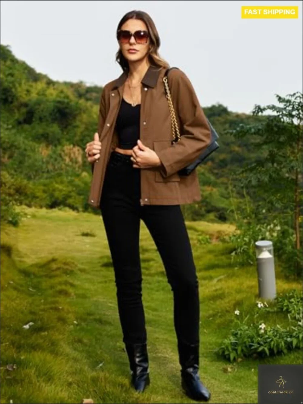 Oversized Barn Jacket Cotton Quilted Padded Utility Corduroy Collar Coat Fall